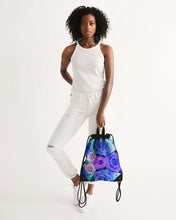 Load image into Gallery viewer, Bloomin&#39; Blues Canvas Drawstring Bag
