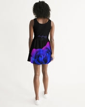 Load image into Gallery viewer, Blue&amp;Purple Rose Women&#39;s Scoop Neck Skater Dress
