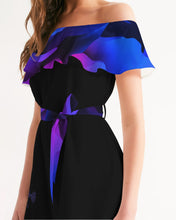 Load image into Gallery viewer, Blue&amp;Purple Rose Women&#39;s Off-Shoulder Dress

