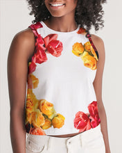 Load image into Gallery viewer, Fall Roses White Women&#39;s Cropped Tank
