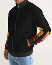 Load image into Gallery viewer, Fall Roses-Black Men&#39;s Stripe-Sleeve Track Jacket
