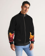 Load image into Gallery viewer, Fall Roses-Black Men&#39;s Stripe-Sleeve Track Jacket
