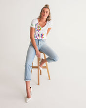 Load image into Gallery viewer, LIMITED EDITION* Pride Rose 2021 Women&#39;s V-Neck Tee

