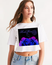 Load image into Gallery viewer, Blue&amp;Purple Rose Women&#39;s Cropped Tee
