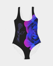 Load image into Gallery viewer, Blue&amp;Purple Rose Women&#39;s One-Piece Swimsuit
