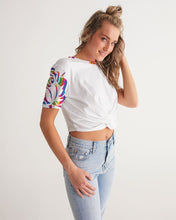 Load image into Gallery viewer, LIMITED EDITION* Pride Rose 2021 Women&#39;s Twist-Front Cropped Tee
