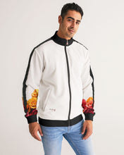 Load image into Gallery viewer, Fall Roses White Men&#39;s Stripe-Sleeve Track Jacket
