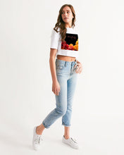 Load image into Gallery viewer, Fall Roses-Black Women&#39;s Cropped Tee
