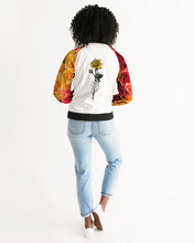 Load image into Gallery viewer, Fall Roses White Women&#39;s Bomber Jacket
