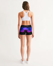 Load image into Gallery viewer, Blue&amp;Purple Rose Women&#39;s Mid-Rise Yoga Shorts
