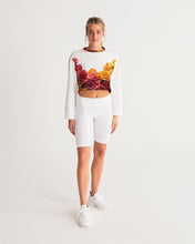 Load image into Gallery viewer, Fall Roses White Women&#39;s Cropped Sweatshirt
