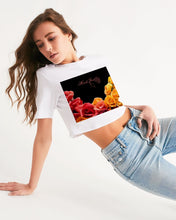 Load image into Gallery viewer, Fall Roses-Black Women&#39;s Cropped Tee
