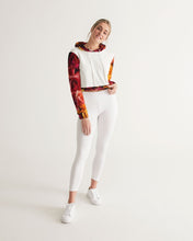 Load image into Gallery viewer, Fall Roses White Women&#39;s Cropped Hoodie
