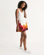 Load image into Gallery viewer, Fall Roses White Women&#39;s Scoop Neck Skater Dress
