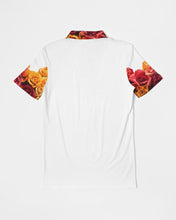 Load image into Gallery viewer, Fall Roses White Men&#39;s Slim Fit Short Sleeve Polo
