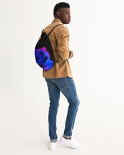 Load image into Gallery viewer, Blue and Purple Rose Canvas Drawstring Bag
