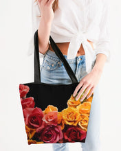 Load image into Gallery viewer, Fall Roses-Black Canvas Zip Tote
