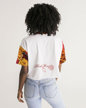Load image into Gallery viewer, Fall Roses White Women&#39;s Lounge Cropped Tee

