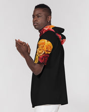 Load image into Gallery viewer, Fall Roses-Black Men&#39;s Premium Heavyweight Short Sleeve Hoodie
