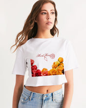 Load image into Gallery viewer, Fall Roses White Women&#39;s Cropped Tee
