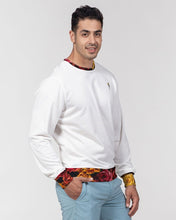 Load image into Gallery viewer, Fall Roses White Men&#39;s Classic French Terry Crewneck Pullover
