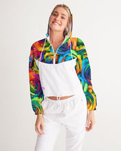Load image into Gallery viewer, Special Edition* Tie Dye Pride 2021 Women&#39;s Cropped Windbreaker
