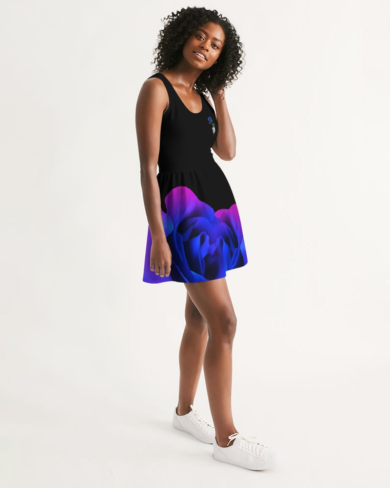 Blue&Purple Rose Women's Scoop Neck Skater Dress