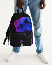 Load image into Gallery viewer, Blue and Purple Rose Small Canvas Backpack
