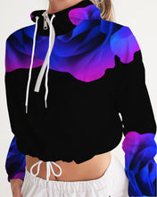 Load image into Gallery viewer, Blue&amp;Purple Rose Women&#39;s Cropped Windbreaker
