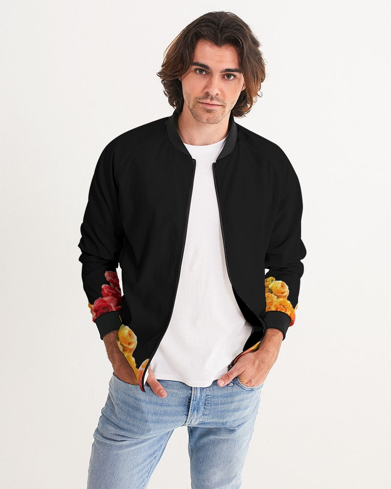 Fall Roses-Black Men's Bomber Jacket