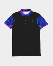 Load image into Gallery viewer, Blue&amp;Purple Rose Men&#39;s Slim Fit Short Sleeve Polo
