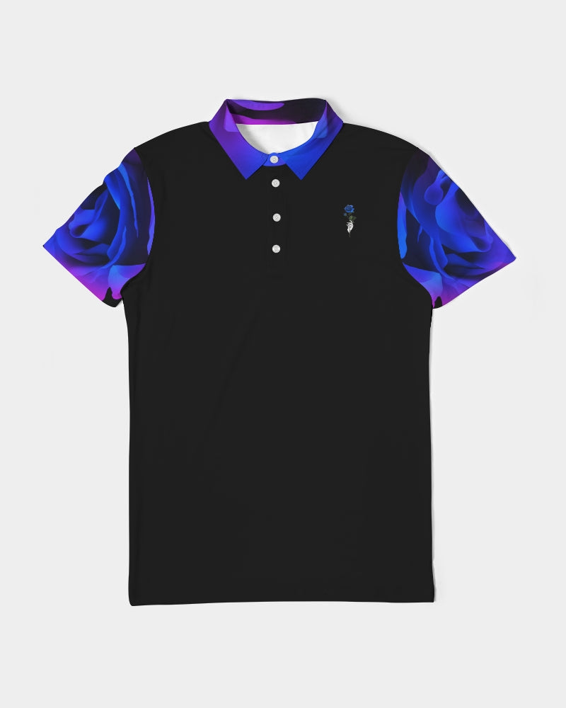 Blue&Purple Rose Men's Slim Fit Short Sleeve Polo