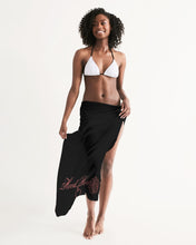 Load image into Gallery viewer, Fall Roses-Black Swim Cover Up

