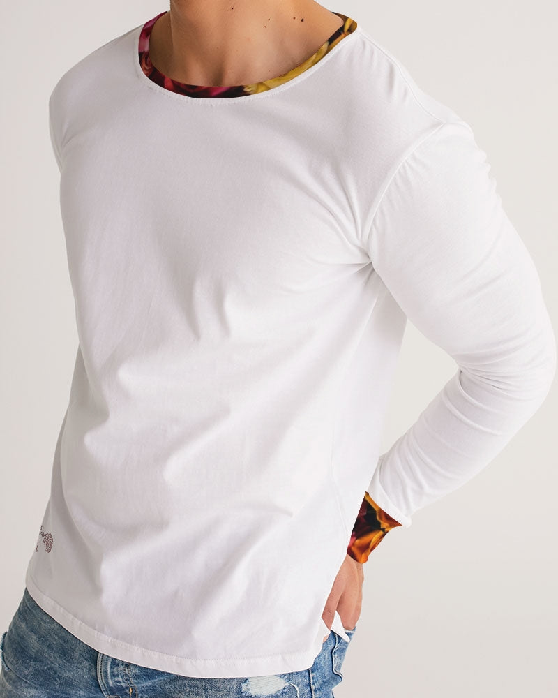 Fall Roses White Men's Long Sleeve Tee