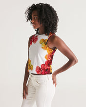Load image into Gallery viewer, Fall Roses White Women&#39;s Cropped Tank
