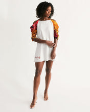 Load image into Gallery viewer, Fall Roses White Women&#39;s Open Shoulder A-Line Dress
