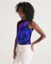 Load image into Gallery viewer, Blue&amp;Purple Rose Women&#39;s Cropped Tank
