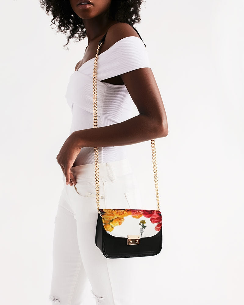 Fall Roses White Small Shoulder Bag