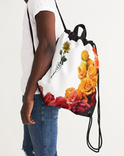 Load image into Gallery viewer, Fall Roses White Canvas Drawstring Bag
