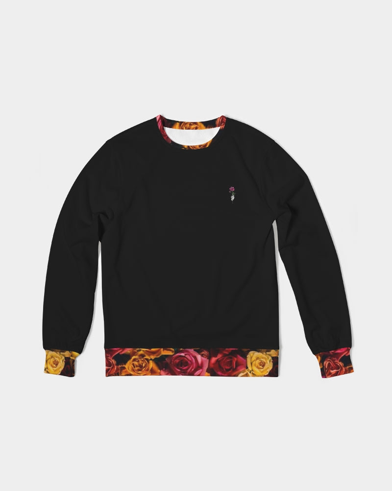 Fall Roses-Black Men's Classic French Terry Crewneck Pullover