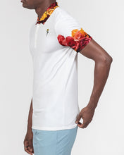 Load image into Gallery viewer, Fall Roses White Men&#39;s Slim Fit Short Sleeve Polo
