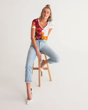 Load image into Gallery viewer, Fall Roses White Women&#39;s V-Neck Tee
