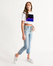 Load image into Gallery viewer, Blue&amp;Purple Rose Women&#39;s Cropped Tee
