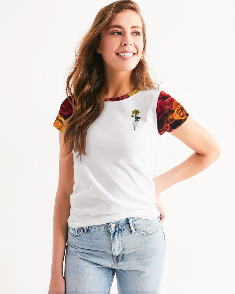 Fall Roses White Women's Tee