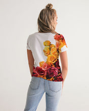 Load image into Gallery viewer, Fall Roses White Women&#39;s V-Neck Tee
