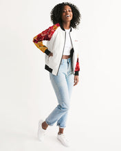Load image into Gallery viewer, Fall Roses White Women&#39;s Bomber Jacket
