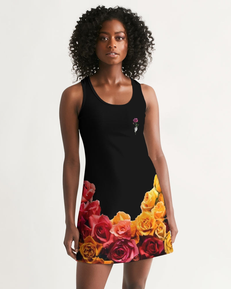 Fall Roses-Black Women's Racerback Dress