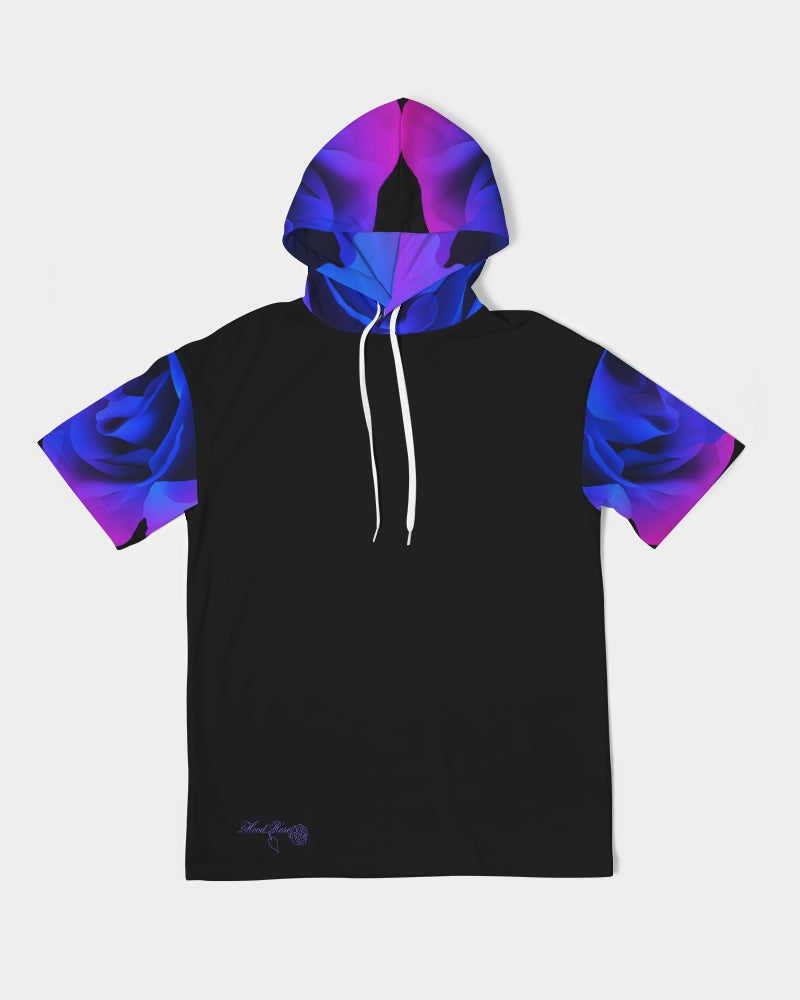 Blue&Purple Rose Men's Premium Heavyweight Short Sleeve Hoodie