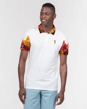 Load image into Gallery viewer, Fall Roses White Men&#39;s Slim Fit Short Sleeve Polo
