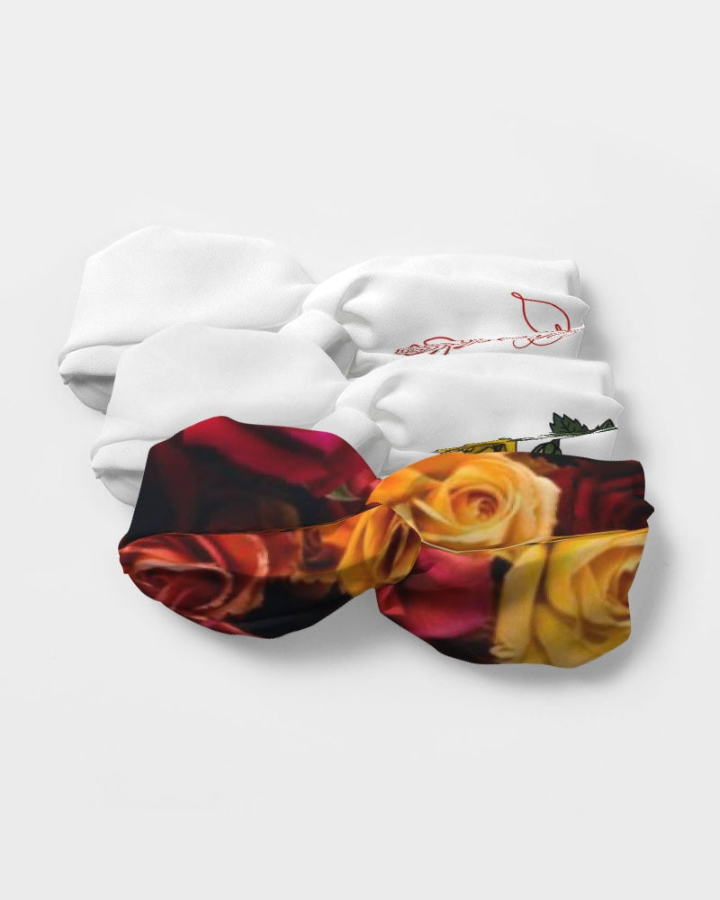 Fall Roses White Twist Knot Headband Set